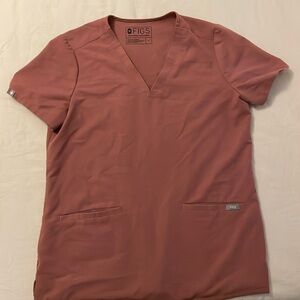 Mauve Figs Size Small Two Pocket Scrub Top